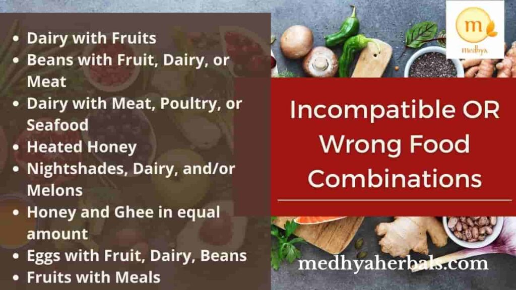 inocmpatible foods - wrong food combinations-min