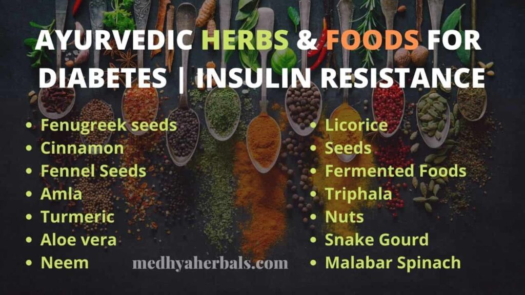 Foods and Ayurvedic Herbs for Insulin Resistance Diabetes-min